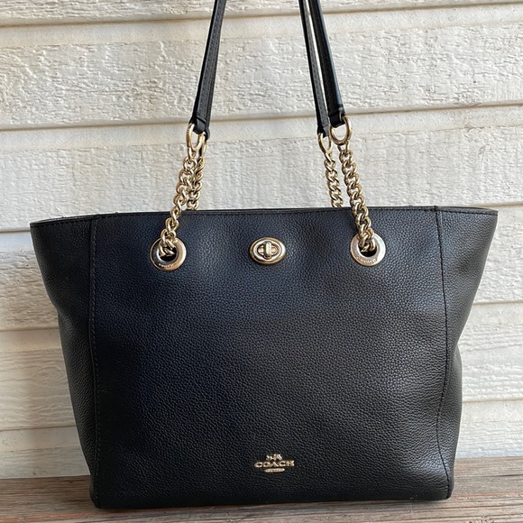 Coach Handbags - Coach Turnlock 27 Chain Leather Mollie Marley Tote Ava City